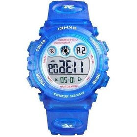 Resim Bosphorusboutique02 Çocuklar İçin Skmeı 1451 Led Dijital Kronometre, Şeffaf Gökyüzü Mavisi, 50m Su Geçirmez, Spor Elektronik Saat Çok Renkli 
