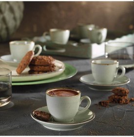 Resim Kütahya Porselen Lıma 730P03 Dekor Kahve Fincan Takımı Pear 03 Ye 