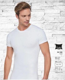 Resim Tutku 0105 Erkek Sıfır Yaka Kısa Kollu Atlet 12 Adet Beyaz 