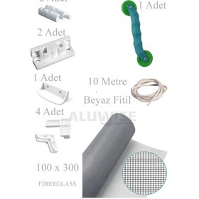 Resim Sineklik Seti - Tül 100x300 + Conta Aparatı + 10 Metre Conta +menteşe + Tutamak + Köşe Takozu 