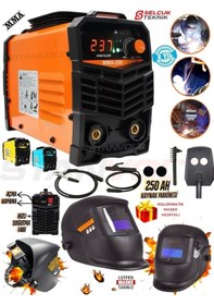 Resim 250 Amper İnverter Çanta Kaynak Makinesi + Ayarlı Otomatik Kararan Kafa Maskesi Colormatik 