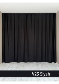 Resim Donatti Siyah Star Blackout Pilesiz Tek Kanat Fon Perde Siyah 
