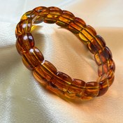 Resim Unisex Şık Kehribar Reçine Yarım Fıçı Bileklik - El Yapımı, Doğal Malzeme, Parlak Bitiş, Günlük Giyim veya Hediye için Mükemmel, Günlük Takı | Cilalı Görünüm | Zanaatkarlık 