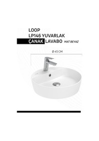 Resim Creavit Loop LP146-00MB00E Masa Üstü Çanak Lavabo Extra Mat Beyaz 45 CM 