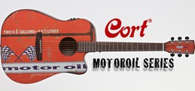 Resim Cort MOTOR OIL 2 BKS Elektro Akustik Gitar | Siyah Satin - Retro Seri 