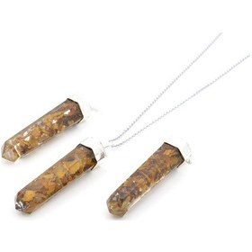 Resim Hakiki Doğal Kaplan Gözü Taşı Orgonit Kolye Ucu 1.Kalite 001 Çok Renkli 