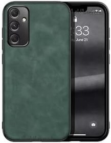 Resim M.TK moveteck Samsung Galaxy A15 Kılıf Kamera Korumalı Hakiki Deri Görünümlü Yumuşak Renkli Kapak Leather, Koyu Yeşil, Tek Ebat, Aras-1-a15-koyuyeşil 