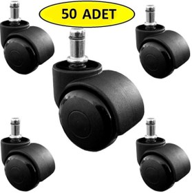 Resim artmodam Ofis Sandalye Tekerleği 50 Adet Üniversal Ofis Koltuğu Tekerleği 