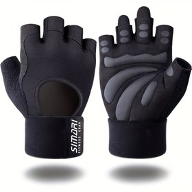 Resim 1 Çift Bilek Destekli ve Tam Avuç Kapsama Özellikli Fitness Eldiveni, Ekstra Fitness Tutuşu, Ağırlık Kaldırma, Antrenman, Asma, Çekme için Uygun, Fitness Spor Eldivenleri, Erkekler ve Kadınlar için Dış Mekan Sporları ve Kapalı Spor Salonu Sporları için Uygun 