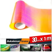 Resim Far Stop Filmi Far Folyosu Bukalemun Turuncu Rengarenk Çizik Çizilme Engelleyici Folyo 100cmx30cm 