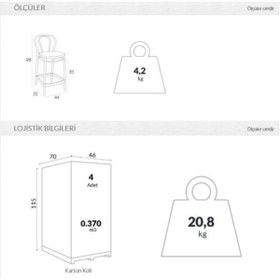 Resim Siesta Vıctor Bar Taburesi 75 