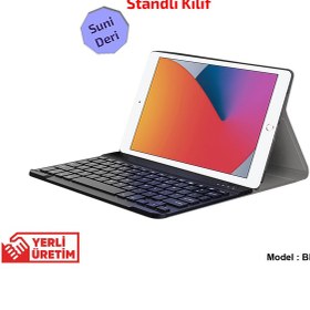 Resim iPad Uyumlu 8.Nesil 10.2 Inch 2020 Bluetooth Klavyeli Standlı Kılıf Bkk4 