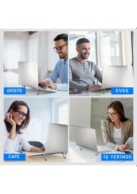 Resim Polham Kaymaz Metal 2 Adet 5mm 3m Yapışkanlı Katlanabilir Ultra Mini Laptop Standı,portatif Taşınabilir 