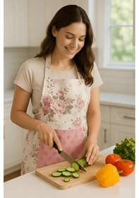 Resim Havlulu Mutfak Önlüğü Pratik Kullanım Önlük Pudra 