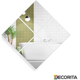 Resim Banyo Aynası Düz Ayna 4'lü Takım Kare Ayna 30cm X 30cm Düz 