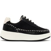 Resim Derimod Kadın Siyah Bağcıklı Deri Sneaker 24WFD43076F 