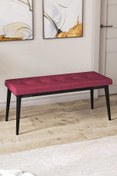 Resim Canisa Concept Pera Serisi Bench Geniş Oturma Alanlı 1. Sınıf Kumaş Bordo Bench Siyah Gürgen Ayak 