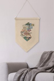 Resim Salon Duvar Dekoru, Pinterest Oda Dekoru, Sanat Serisi, Kanvas Flama Askılı Duvar Örtüsü NO:442 - Renkli - 10 / 30 x 40 