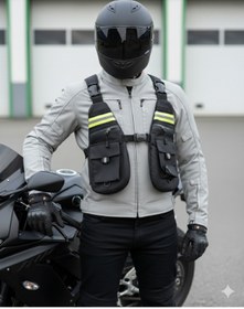 Resim ebakbak Motosiklet Ve Bisiklet Çok Cepli Yelekli Göğüs Çanta Lüx Motor Çantası Yeni 