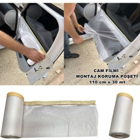 Resim Araç Cam Filmi Montaj Poşeti Kapı Koruma Örtüsü Naylon 110Cmx30Mt (534736454) 