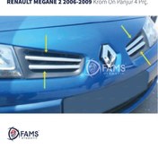 Resim FAMS OTO AKSESUAR Renaul.t. Megane 2 Krom Ön Panjur 4 Prç. 2006-2009 P.çelik 
