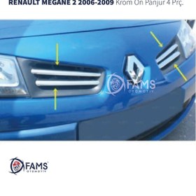 Resim FAMS OTO AKSESUAR Renaul.t. Megane 2 Krom Ön Panjur 4 Prç. 2006-2009 P.çelik 