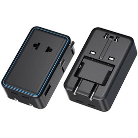 Resim 25w Evrensel Seyahat Adaptörü 2xtype-c 1xusb Eu Us Au Uk Priz Fiş Çevirici Dönüştürücü 