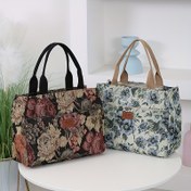 Resim Kadınlar İçin Tote Çanta Yeni Ürün, Kalın Örgü Jakar Kumaşlı, Taşınabilir Alışveriş Çantası, Günlük Kullanım, Retro Tarz, Büyük Kapasiteli, Etnik Stil, Ofis ve Geziye Uygun, Ramazan Bayramı İçin El Çantası 