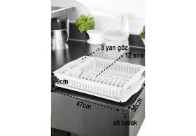 Resim Hsnet Bulaşık Durulama Sepeti Tabaklık Bulaşık Kurutmalık Beyaz Alessi - F770K997-U62770 