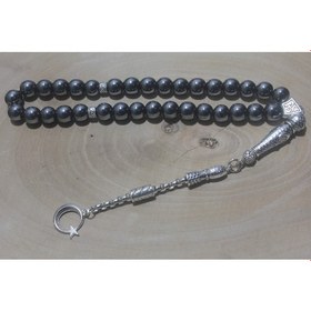 Resim Rd Ekoavm Tek Püskül Ay Yıldız Uçlu Küre Kesim 8 mm Hematit Tespih Tesbih Rdt1228 