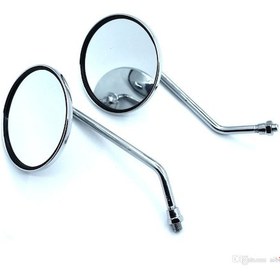 Resim Motosiklet Nikel Oval Ayna 10Mm Düz Diş Cg, Cub, Scooter 