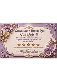 Resim 3d Tasarım İşletme Yorum Kartı Sipariş Teşekkür Kartı Lila 