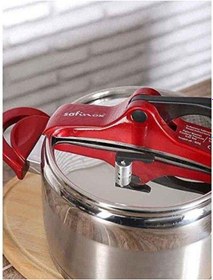 Resim Safinox Vision Klasik Düdüklü Tencere Renkli Kulp-6 L Kırmızı 