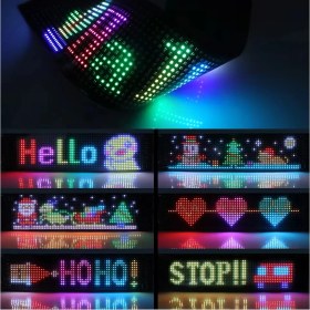 Resim Yeelock LED Matrix Piksel Panel Işık 5V USB Akıllı Uygulama Kontrolü Kaydırma Reklamı Özel Fonksiyonlu LED 7x17CM 