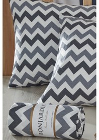 Resim BonjardinHome Çift Kişilik Lastikli Çarşaf & İki Adet Yastık Kılıfı Gri 