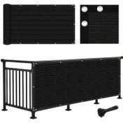 Resim DELLNA Balkon Gizlilik Perdesi - 1m/3.3ft HDPE UV Dayanıklı Kenarlıklı Panel - Balkon Korkulukları, Bahçeler ve Teraslar için Opak Güneşlik - 1 Adet (Siyah) 