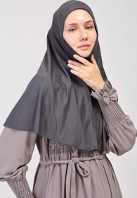 Resim manolyaşal islamic hijab Pratik Eşarp Peçeli-peçesiz Hazır Türban Sufle Füme 
