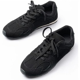 Resim Rs-01 Siyah Süet İnce Taban Günlük Spor Ayakkabı Siyah Süet 