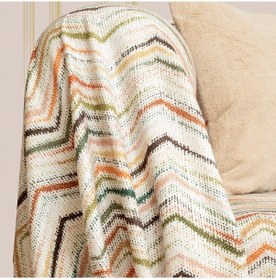 Resim Latuda Concept SoftMicro Etnik ve Zikzak Desenli Boho Koltuk Örtüsü , Kanepe Örtüsü , Koltuk Şalı 130 x 180 CM 