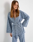 Resim Kimono Beli Kuşaklı Çiçek İşlemeli Fistolu 