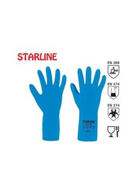 Resim Stl-38 Kauçuk Eldiven Mavi-No:10 Pamuk Astarlı 12 Çift 