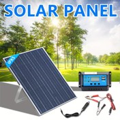 Resim 1 adet polikristal silikon malzemeli güneş paneli seti, kontrolcü dahil, USB 5V güneş şarj cihazı, mobil güç kaynakları, kampçılık, yürüyüş, araçlar, tekneler, telefonlar, sokak lambaları, izleme sistemleri ve evcil hayvan kulübeleri için uygun 