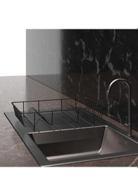 Resim Teknotel Tek Katlı Bulaşıklık Tabaklık Mat Siyah Kb095 