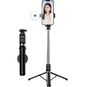 Resim Flybuy Z14 Tripod, Teleskopik Standı Siyah Selfie Pro Kablosuz İle Hafif Dolgu Çubuğu Cbtx Bluetooth 140cm - Kj 