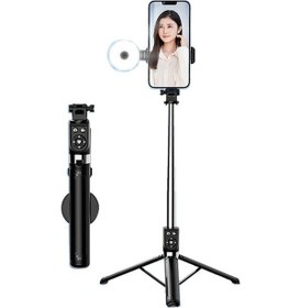 Resim Flybuy Z14 Tripod, Teleskopik Standı Siyah Selfie Pro Kablosuz İle Hafif Dolgu Çubuğu Cbtx Bluetooth 140cm - Kj 