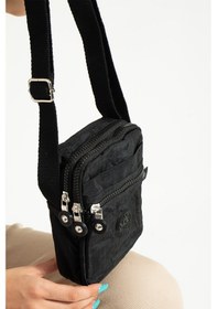 Resim Nemo Bags Siyah Unisex Telefonluk, Cüzdan, Kartlık, Çapraz Askılı Omuz Çantası, 18x13cm Siyah 