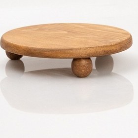 Resim Risus Top Ayaklı 25 Cm Ahşap Yuvarlak Pasta Sunum Servis Tabağı 