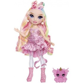 Resim Rainbow High Bella Parker Rainbow Shimmers Slime & Glitter Oyun Seti Bebek Sürpriz Aksesuar Ve Evcil Figürlü 1 Pcs 