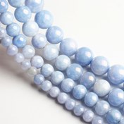 Resim 6-12Mm Mavi Selestit Taş Boncukları Doğal Gevşek Aralayıcı Boncuklar Takı Yapımı DIY Bileklik Kolye Erkek Ve Kadın Hediyeleri 