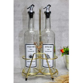 Resim Mediterian Altın Renk Geyik Aksesuarlı Şeffaf Yağdanlık, 750-999 ml, Bej, şık ve kullanışlı tasarım 